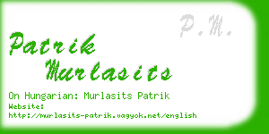 patrik murlasits business card